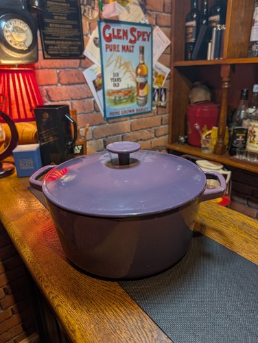 Purple cast iron casserole - purple,